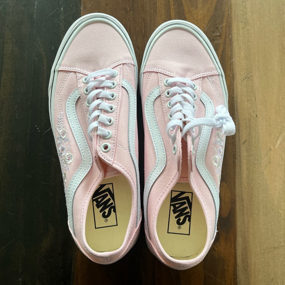 VANS pastel pink floral old skools